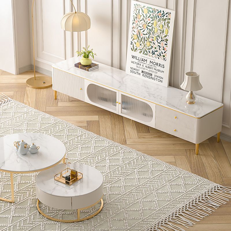 Modern TV Console Stone Media Console TV Stand with 2 Drawers Clearhalo 'furn' 'furn_tv_stands_entertainment_centers' 'Furniture' 'Living Room Furniture' 'TV Stands & Entertainment Centers' 'TV Stands & Media Storage Furniture' 'tv_stands_entertainment_centers' 1200x1200_36f96129-67fd-46de-842b-d1639c66fc99