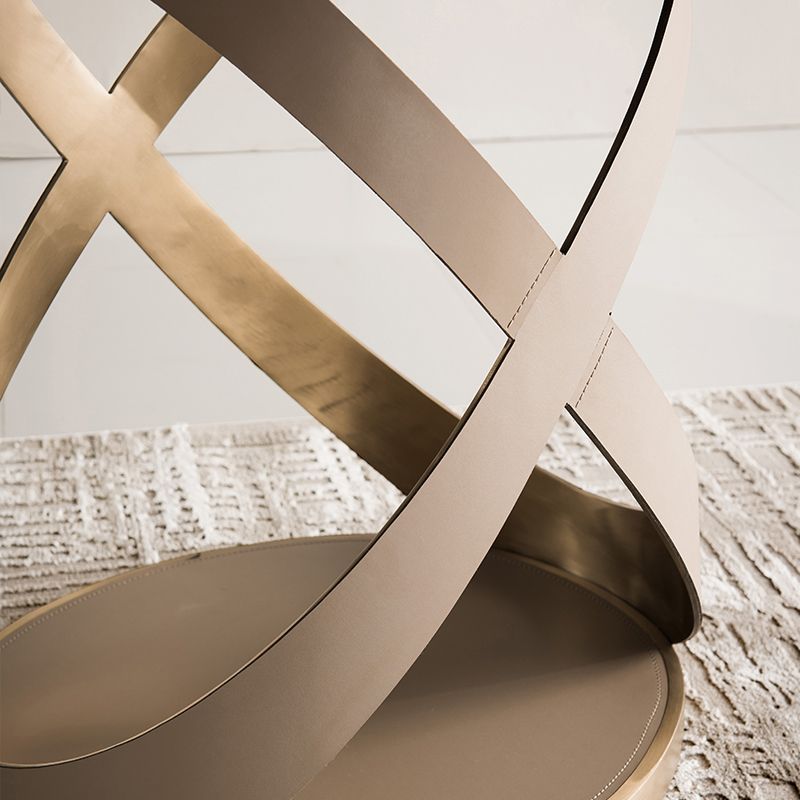 Modern Round Marble Top Dining Table with Metal Pedestal Base Clearhalo 'Dining Tables & Seating' 'Dining Tables' 'dining_table' 'furn' 'furn_dining_table' 'Furniture' 'Kitchen & Dining Furniture' 1200x1200_36f9824f-e42f-4e35-a848-29d72e5f77c9