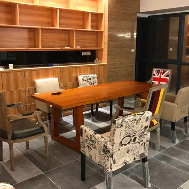 Solid Wood Industrial Rectangle Dining Table Pine Wood Top Table with Sled Base Clearhalo ' dining_table' 'Dining Tables & Seating' 'Dining Tables' 'furn' 'furn_dining_table' 'Furniture' 'furniture_dining_table' 'Kitchen & Dining Furniture' 'kitchen&dining_furn' 'kitchen' 'kitchen_dining_table' 1200x1200_36fb79a8-3340-4cc1-b4fb-3286e715940b