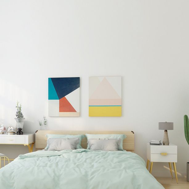 Tavolo da notte notturno in legno e metallo moderno comodino minimalista con gambe