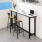 Modern White and Black Bistro Table Rectangle Footrest Cocktail Bar Table Clearhalo 'Bar Furniture' 'Bar Tables' 'bar_tables' 'furn' 'furn_bar_tables' 'Furniture' 'furniture_bar_tables' 'Kitchen & Dining Furniture' 1200x1200_36fd0911-c1eb-479a-ab69-946b7aab00df