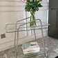 Modern Glass End Slide Table 2-Tier Corner Table with Storage