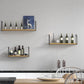 Wall Mounted Solid Wood Wine Bottle & Glass Rack Industrial Bottle Rack