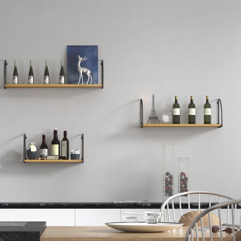 Wall Mounted Solid Wood Wine Bottle & Glass Rack Industrial Bottle Rack