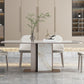 White Stone Glam Dinette Table Set with Leather Chairs 1/4/5/6/7 Pcs Dining Set for Home
