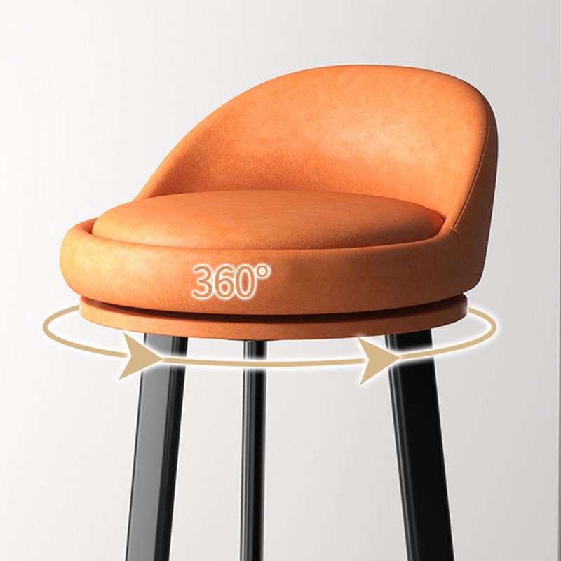 Sgabello da bar con seduta rotonda in stile moderno Sgabello da bar in pelle PU con gambe in metallo