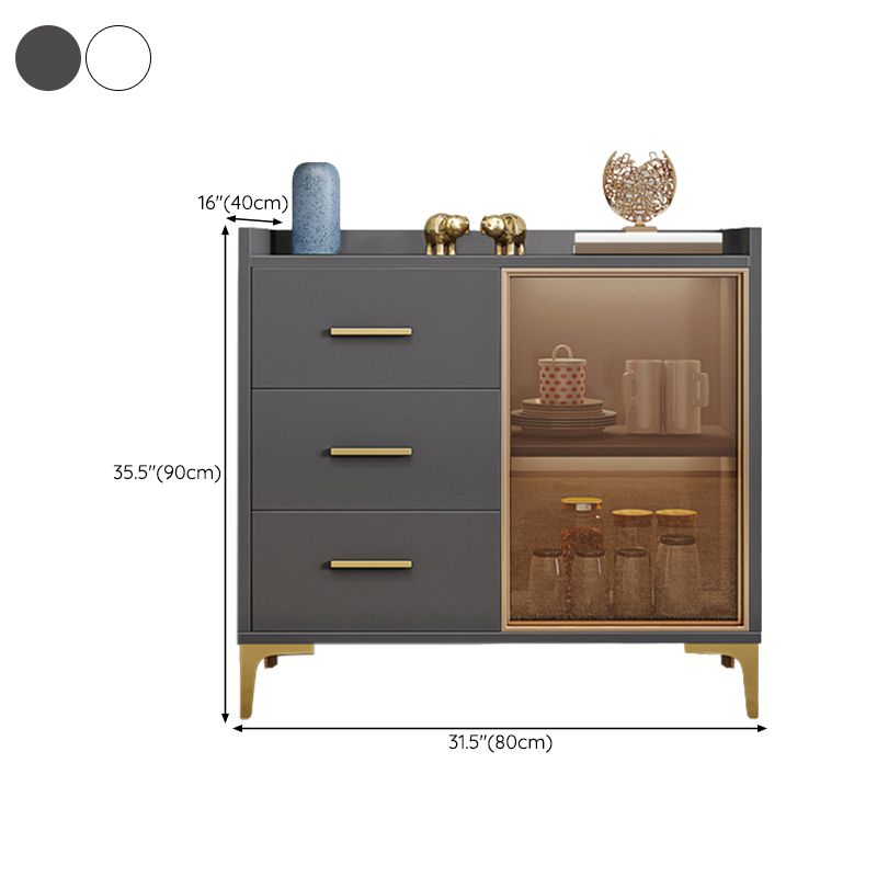 Tavolo a buffet in legno Scheda in stile glam con armadi e cassetti