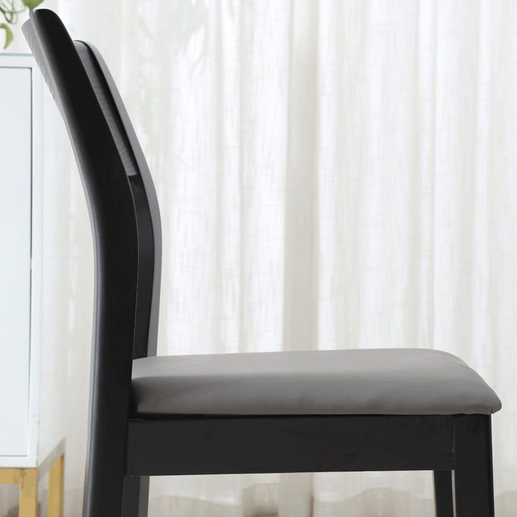 Contemporary Dining Chair 16'' Wide Open Side Chair with 4 Black Wood Legs for Home Use Clearhalo ' kitchen&dining_furn' 'Dining Chairs' 'Dining Tables & Seating' 'dining_chair' 'furn' 'furn_dining_chair' 'Furniture' 'furniture_dining_chair' 'Kitchen & Dining Furniture' 'kitchen' 1200x1200_3700a1cc-7ed8-44eb-82e2-30e2c22a0c75