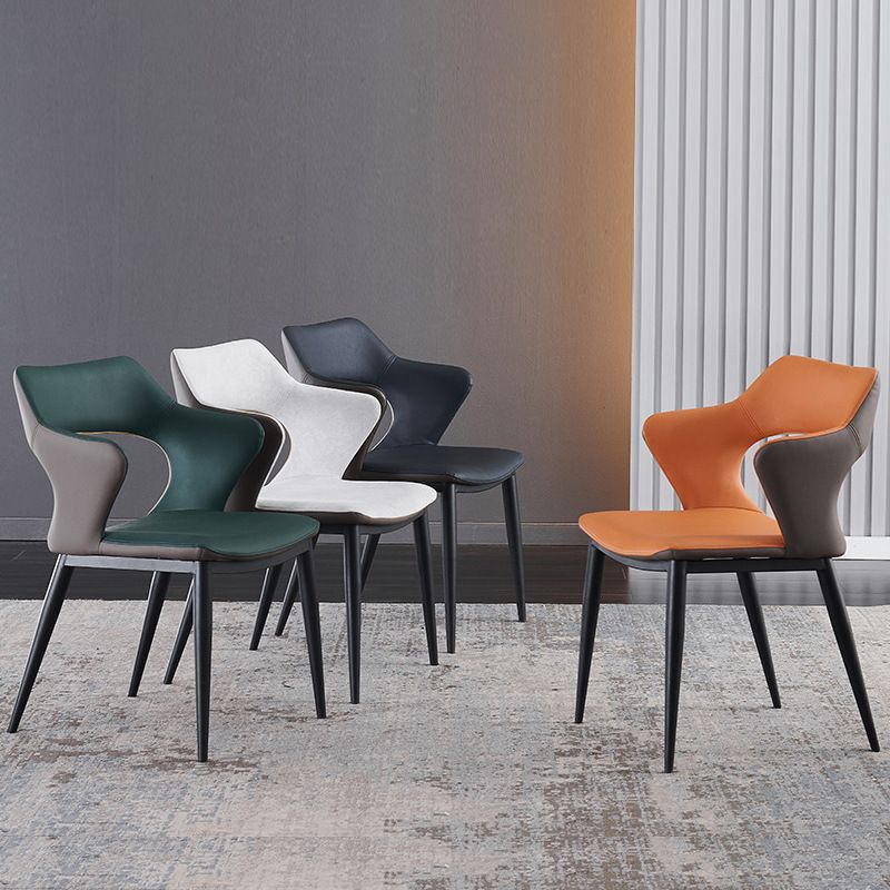 Metal Contemporary Dining Room Chair Metallic Finish Open Back Dining Side Chair Clearhalo 'Dining Chairs' 'Dining Tables & Seating' 'dining_chair' 'furn' 'furn_dining_chair' 'Furniture' 'furniture_dining_chair' 'Kitchen & Dining Furniture' 1200x1200_3700ed9b-c4cf-49e3-bd6a-47a0d03c459f