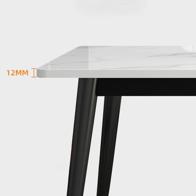 Simple Sintered Stone Dining Table Kitchen Rectangle Shape Dining Table with 4 Legs Base Clearhalo ' dining_table' 'Dining Tables & Seating' 'Dining Tables' 'furn' 'furn_dining_table' 'Furniture' 'furniture_dining_table' 'Kitchen & Dining Furniture' 'kitchen&dining_furn' 'kitchen' 'kitchen_dining_table' 1200x1200_3702332d-f153-4bfd-9eb1-16a5df625174