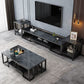 Glass TV Stand for TVs up to 18" H , Glam Open Storage TV Stand - Black / Gold Clearhalo 'furn' 'furn_tv_stands_entertainment_centers' 'Furniture' 'Living Room Furniture' 'TV Stands & Entertainment Centers' 'TV Stands & Media Storage Furniture' 'tv_stands_entertainment_centers' 1200x1200_37038110-a4a1-47b2-be9b-c3336141a49c