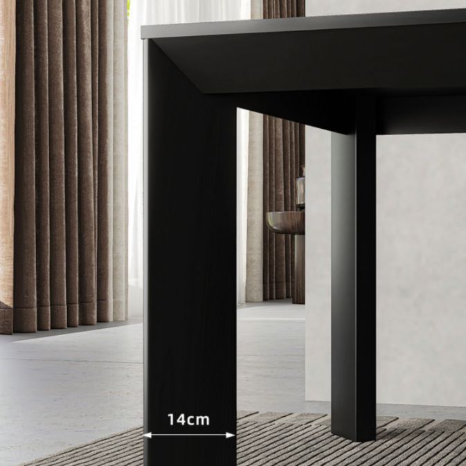 Modern Rectangle Dining Site Table Black Solid Wood 4 Legs Dining Table Clearhalo 'Dining Tables & Seating' 'Dining Tables' 'dining_table' 'furn' 'furn_dining_table' 'Furniture' 'Kitchen & Dining Furniture' 1200x1200_3703c130-0065-4893-96df-b4ef63b7d9d7