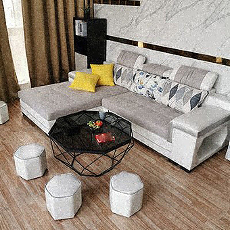 Light-grey Pillow Top Arm Sectional Pillowed Back Cushions, Adjustable Clearhalo 'furn' 'furn_sectionals' 'Furniture' 'furniture_sectionals' 'kitchen' 'kitchen_sectionals' 'Living Room Furniture' 'Sectionals' 1200x1200_370420a6-eef0-491c-a208-c3f19c34a296