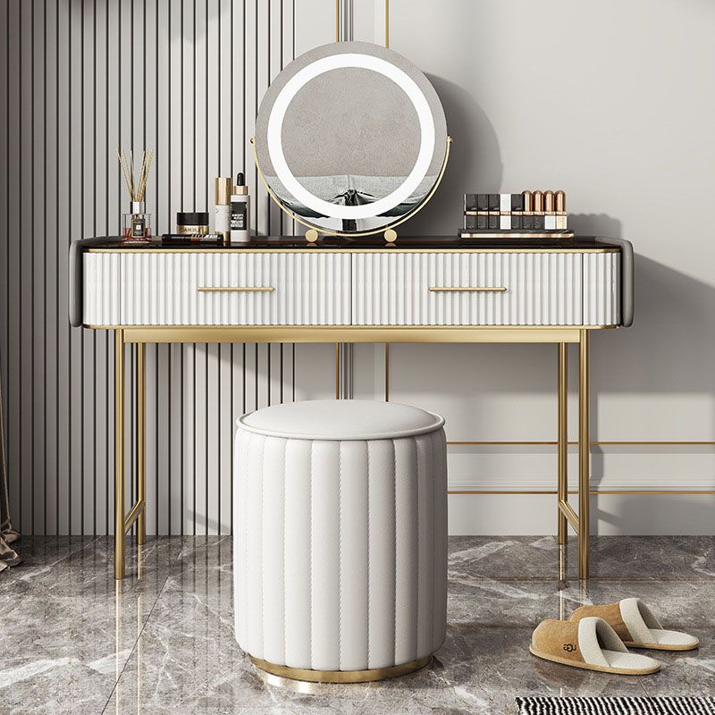 Glam Wooden Makeup Vanity Desk Glass Top Vanity Dressing Table Set Clearhalo 'Bedroom Furniture' 'furn' 'furn_makeup_vanities' 'Furniture' 'Makeup Vanities' 'makeup_vanities' 1200x1200_3704525c-35d1-464a-acaa-77b70ec7bd43