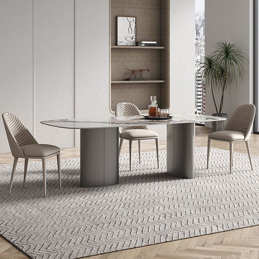 Modern Sintered Stone Top Dining Set Rectangle 1/4/5/6 Pieces Dining Table with Chairs Clearhalo 'Dining Room Sets' 'Dining Tables & Seating' 'dining_room_set' 'furn' 'furn_dining_room_set' 'Furniture' 'furniture_dining_room_set' 'Kitchen & Dining Furniture' 1200x1200_370510d9-1622-452a-acba-6b996639788a