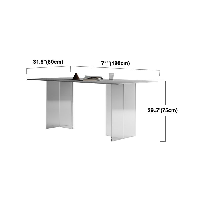 Modern White Stone Top Table Rectangle Dining Table for Kitchen Use