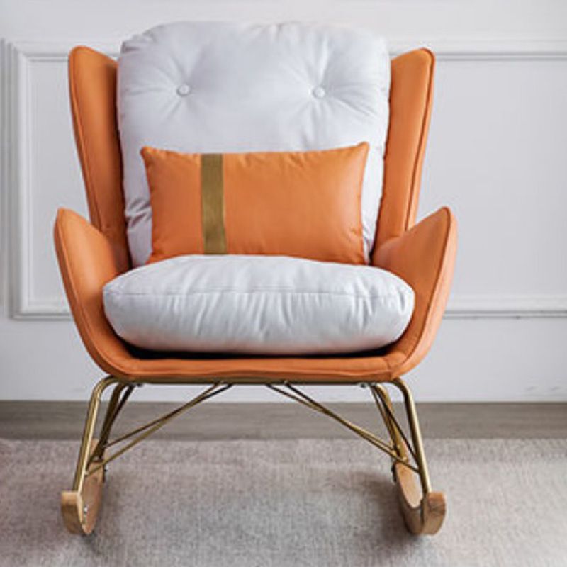 Magnifique chaise à bascule en cuir chaise de culbuteur amovible avec oreiller