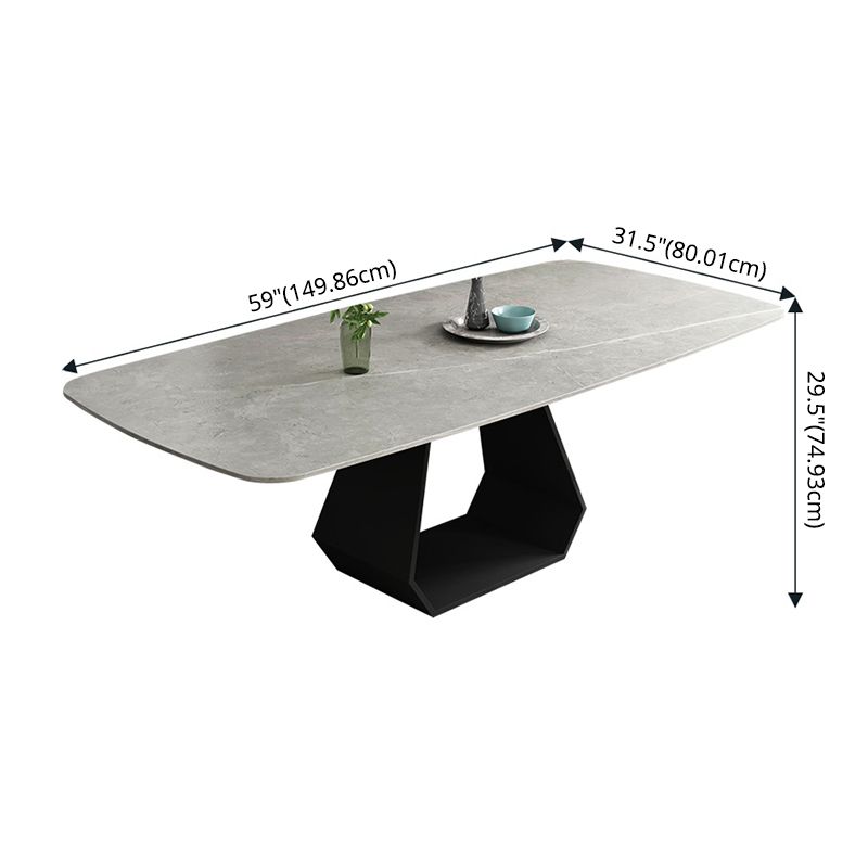 Minimalist Sintered Stone Dining Room Set with Rectangle Top and Pedestal Base Dining Furniture Clearhalo 'Dining Room Sets' 'Dining Tables & Seating' 'dining_room_set' 'furn' 'furn_dining_room_set' 'Furniture' 'furniture_dining_room_set' 'Kitchen & Dining Furniture' 'kitchen&dining_furn' 'kitchen' 1200x1200_37084c3c-d5da-47b0-a0e7-2f089889aa63