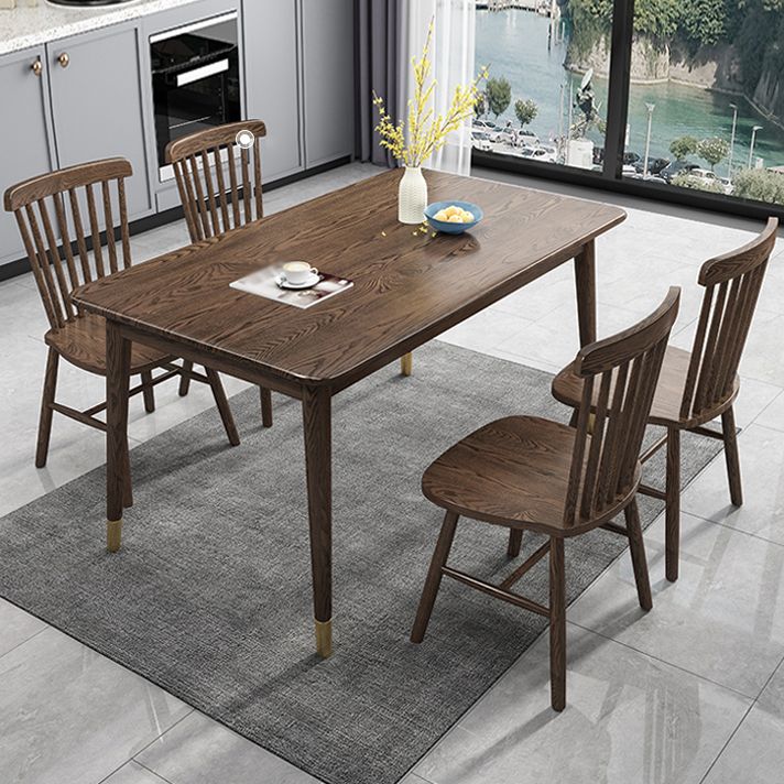 Dining Room Solid Wood Set Contemporary with Rectangle Table Dining Set with 4 Legs Base Clearhalo 'Dining Room Sets' 'Dining Tables & Seating' 'dining_room_set' 'furn' 'furn_dining_room_set' 'Furniture' 'furniture_dining_room_set' 'Kitchen & Dining Furniture' 'kitchen&dining_furn' 'kitchen' 1200x1200_370881e2-9ea3-4fbf-92e0-22a8a13e5caf