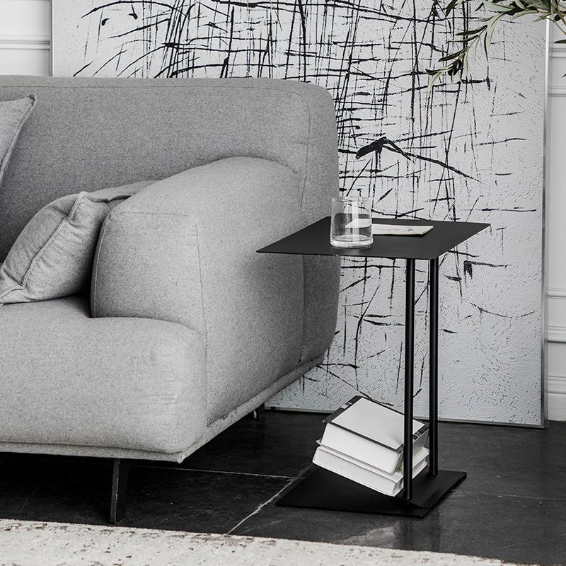 Tavolo da ginnastica moderna di metà secolo in metallo c-forma di divano il lato accento