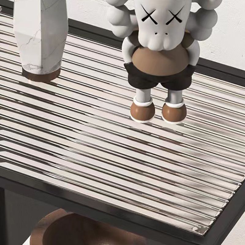 Mesa de deslizamiento del extremo de marco mesa de esquina de doble nivel rectangular con almacenamiento