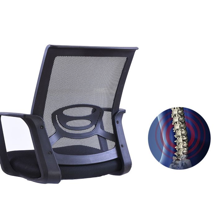 Contemporary Arm Chair Fixed Arms Mid-back Mesh Black Office Chair Clearhalo 'furn' 'furn_office_chair' 'Furniture' 'Office Chairs' 'Office Furniture' 'office_chair' 1200x1200_370bb6e7-1f2d-4622-8eca-631b02e7ca2e