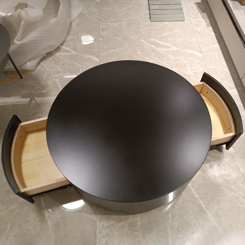 North European Round Coffee Table Wood 1 Cocktail Table with Drawers Clearhalo 'Coffee & Accent Tables' 'Coffee Tables' 'coffee_tables' 'furn' 'furn_coffee_tables' 'Furniture' 'Living Room Furniture' 1200x1200_370c39d5-297f-43f7-a873-27f15a67db8e