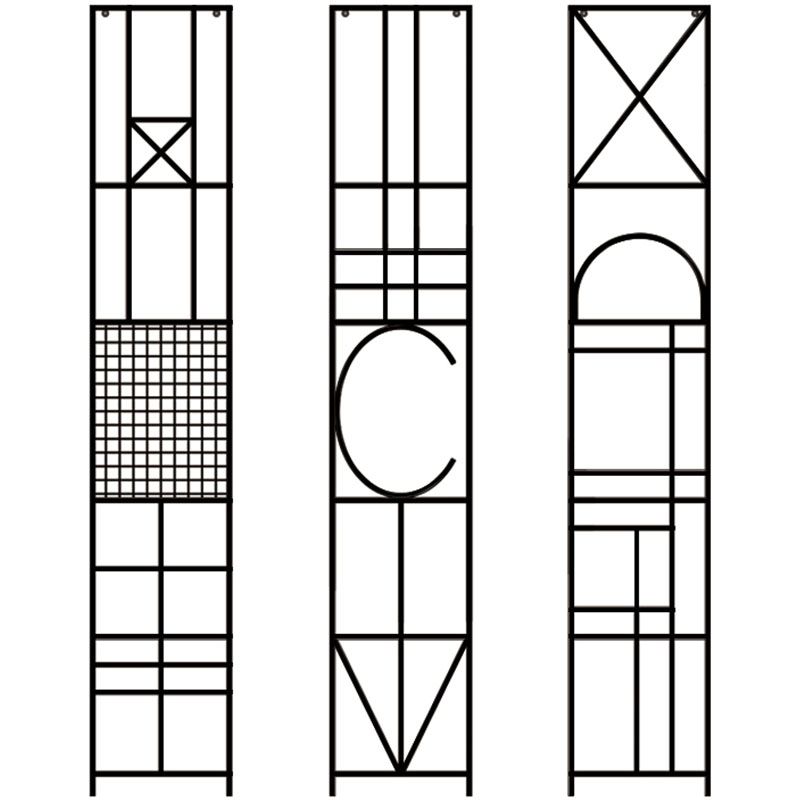 Libreria in metallo da 12 "W Open Storage Bookcase con ripiani in nero e oro