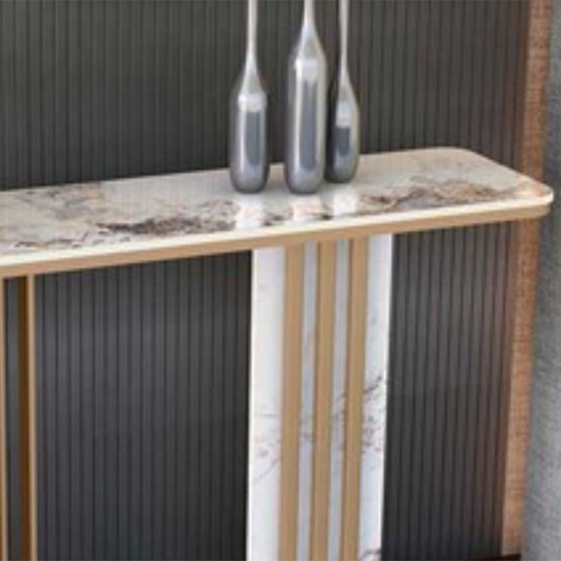 Rectangle Console Accent Table with Scratch Resistant Stone for Hall