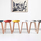 Contemporary Bar Stool Plastic Counter Bar Stool with Wooden Legs