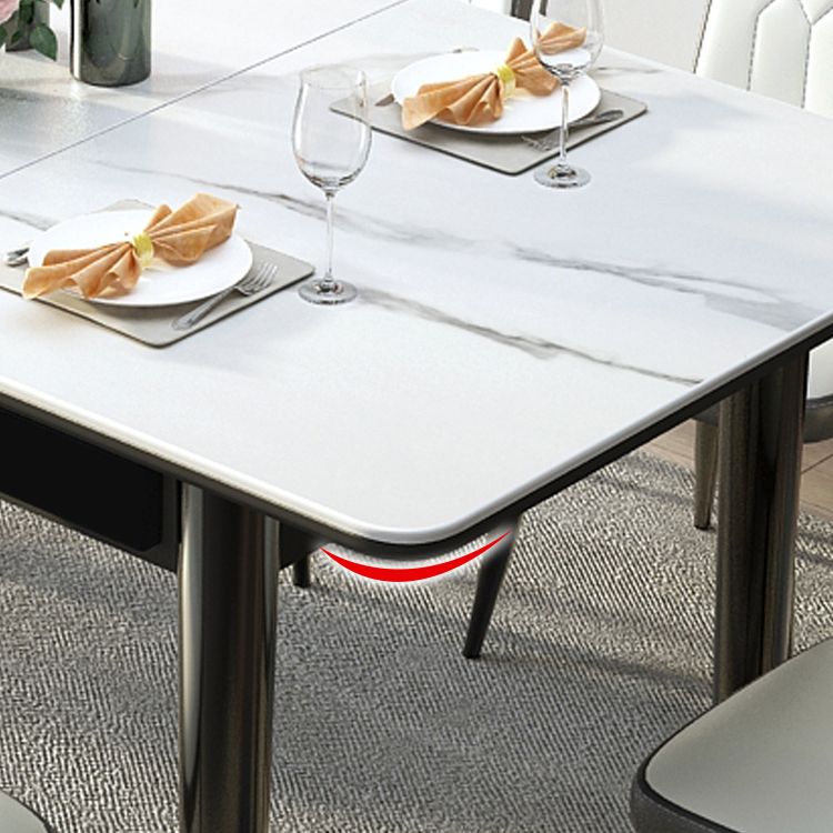 Kitchen Modern Sintered Stone Top Dining Table of Traditional Height with Collapsible Dining Sets Clearhalo 'Dining Room Sets' 'Dining Tables & Seating' 'dining_room_set' 'furn' 'furn_dining_room_set' 'Furniture' 'furniture_dining_room_set' 'Kitchen & Dining Furniture' 'kitchen&dining_furn' 'kitchen' 1200x1200_370d7625-8e09-4377-88c4-fe11d39a6ec0