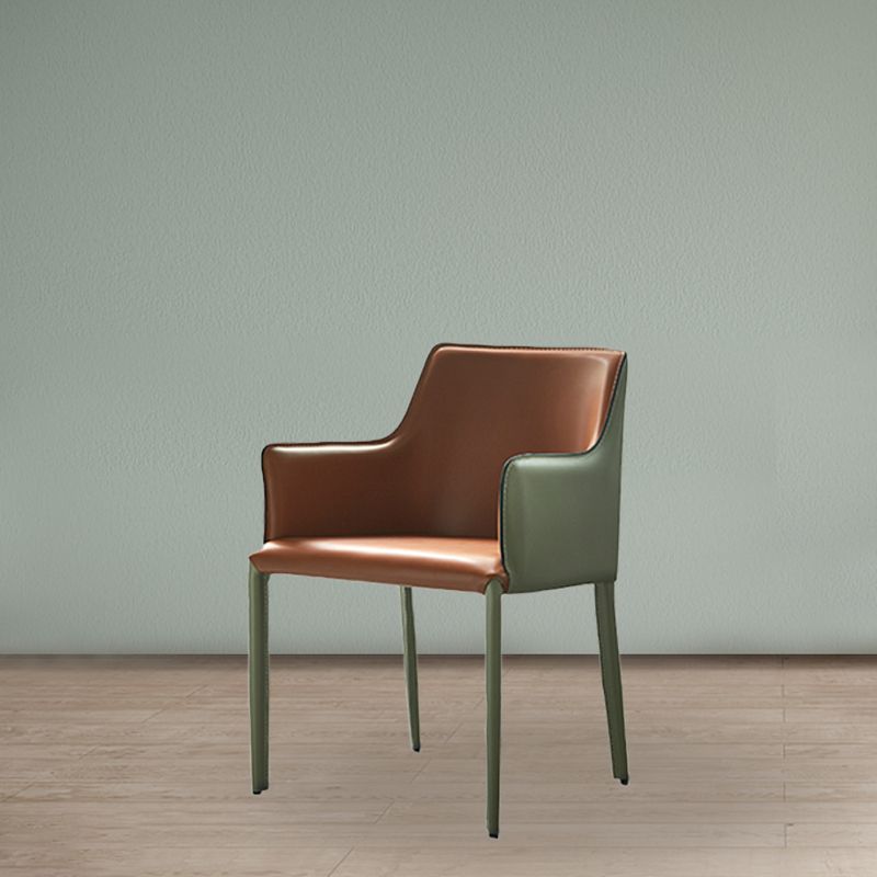 Contemporary Parsons Upholstered Chair Faux Leather Dining Chair for Home Clearhalo 'Dining Chairs' 'Dining Tables & Seating' 'dining_chair' 'furn' 'furn_dining_chair' 'Furniture' 'Kitchen & Dining Furniture' 1200x1200_370dcd75-d89a-4586-8fd4-2a37df4dd6da