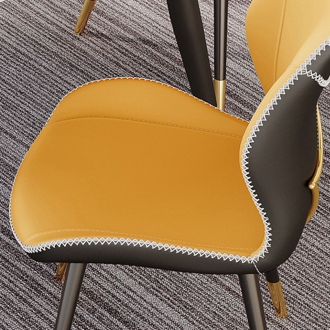 Glam Leather Dining Chair Wingback Side Furniture in Matte Finish for Indoor Clearhalo 'Dining Chairs' 'Dining Tables & Seating' 'dining_chair' 'furn' 'furn_dining_chair' 'Furniture' 'Kitchen & Dining Furniture' 1200x1200_370e98a7-ff8d-4bfb-a8de-8bbfc6bd0db2