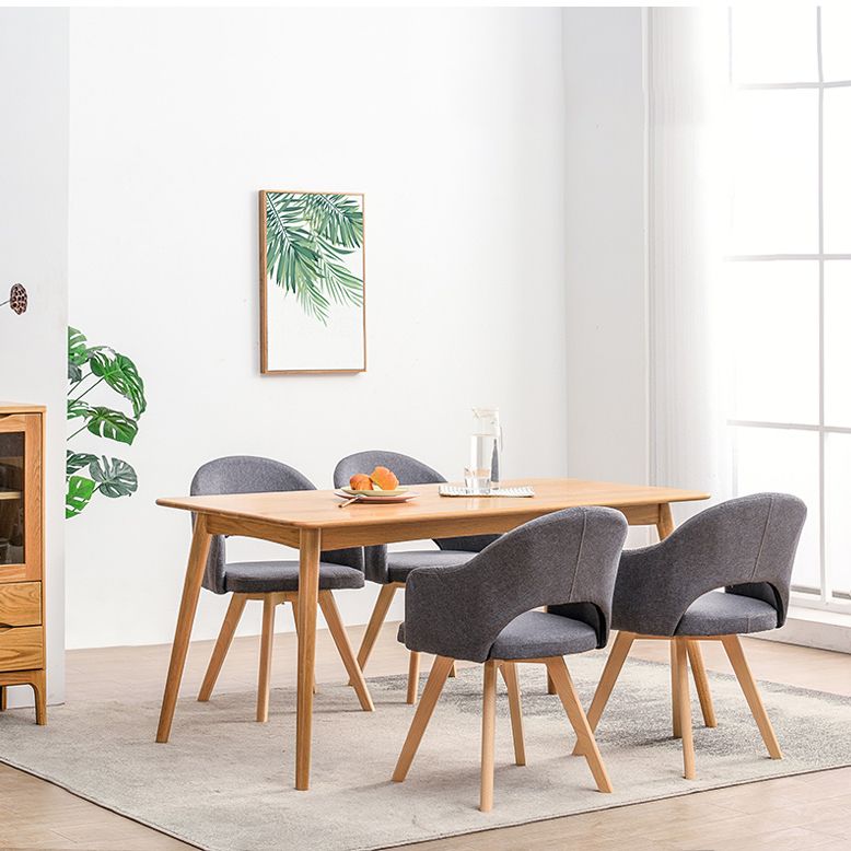 Contemporary Upholstered Study Room Arm Chair Matte Finish Open Dining Chair Clearhalo ' kitchen&dining_furn' 'Dining Chairs' 'Dining Tables & Seating' 'dining_chair' 'furn' 'furn_dining_chair' 'Furniture' 'furniture_dining_chair' 'Kitchen & Dining Furniture' 'kitchen' 1200x1200_370f09a2-047f-4902-ad66-341d0d9e2d0e