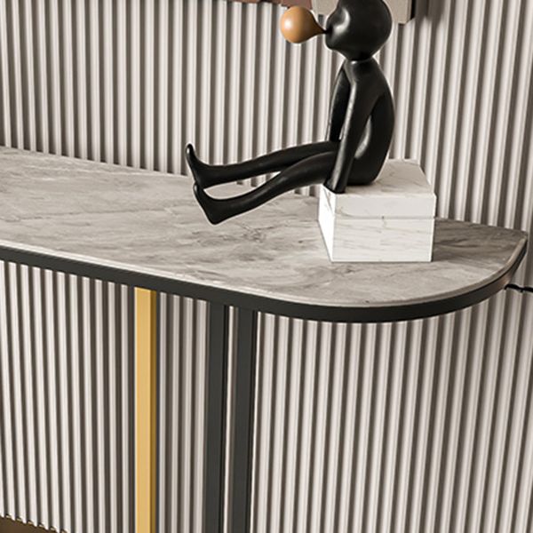 Tavolo da divano di divano a mezza luna ardesia contemporaneo resistente al graffio tavolo da console resistente ai graffi