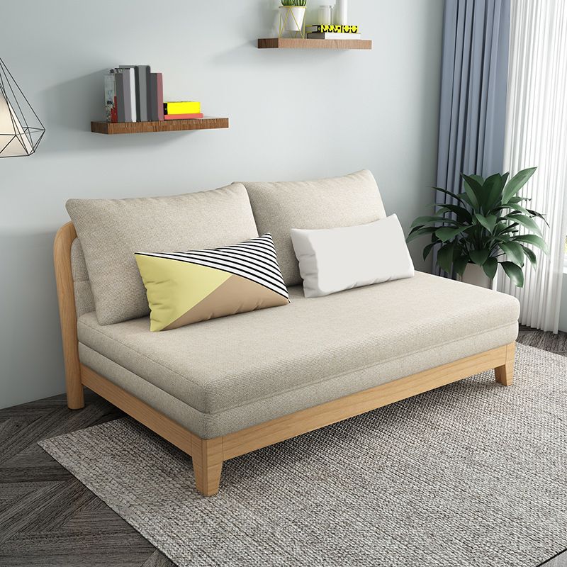 Eigentijds 29.52 "H houten frame katoenen blend armloze bankbed