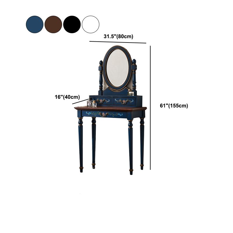 ベッドルーム用の引き出しとスツールのあるビクトリア朝のメイクアップバニティテーブル