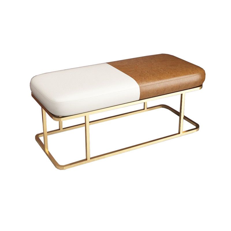 Metal Entryway Bench Modern Rectangle Seating Bench with Upholstered Clearhalo 'Benches' 'Chairs & Seating' 'furn' 'furn_benches' 'Furniture' 'Living Room Furniture' 1200x1200_37124ef1-97c1-4f88-ad8f-149effddab9f