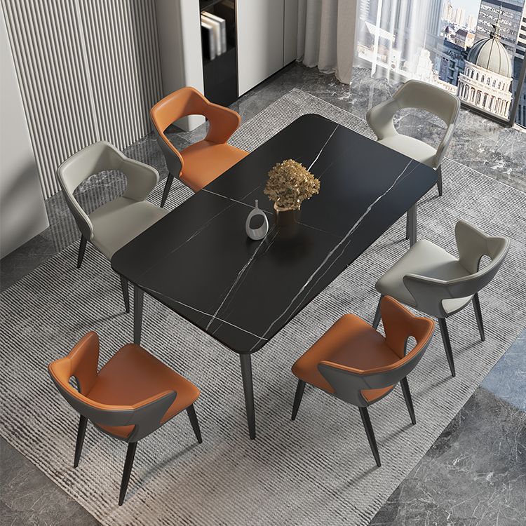 Nordic Metal Dining Chairs with Arm Indoor Open Back Dining Side Chair Clearhalo ' kitchen&dining_furn' 'Dining Chairs' 'Dining Tables & Seating' 'dining_chair' 'furn' 'furn_dining_chair' 'Furniture' 'furniture_dining_chair' 'Kitchen & Dining Furniture' 'kitchen' 1200x1200_3712c81e-d6f1-4b86-96d3-dd97eef5aa09