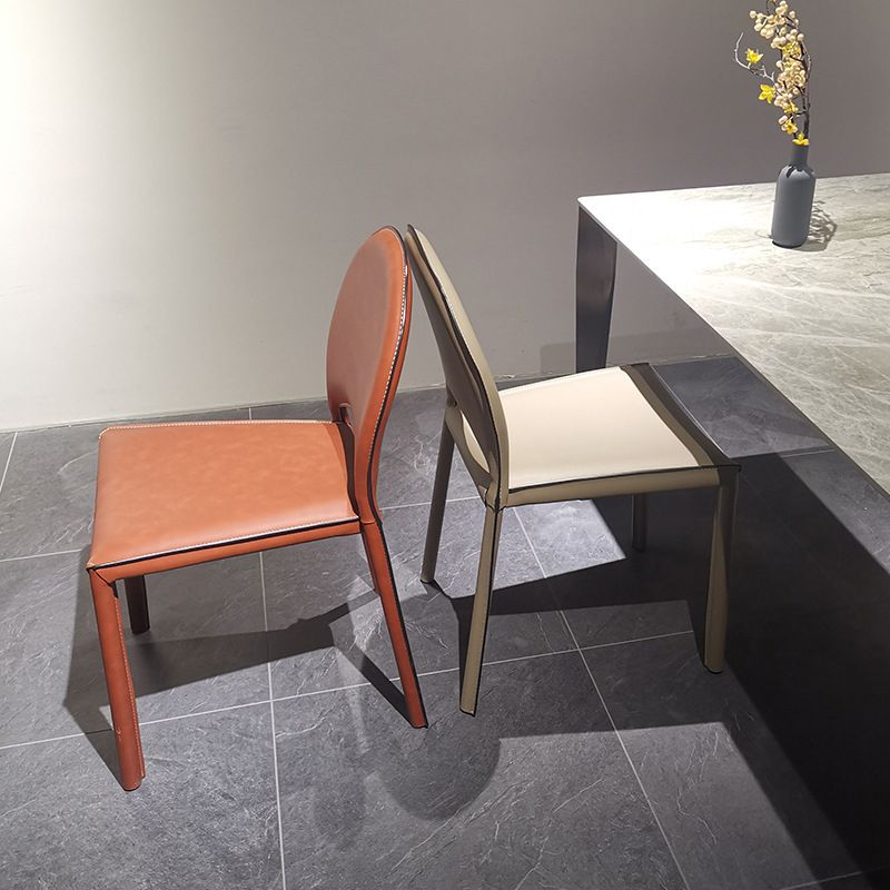 Faux Leather Dining Chairs Contemporary Chair with Metal Legs Clearhalo 'Dining Chairs' 'Dining Tables & Seating' 'dining_chair' 'furn' 'furn_dining_chair' 'Furniture' 'Kitchen & Dining Furniture' 1200x1200_3713b691-619a-4a86-b5fe-640107569a28