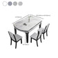 Modern Style Stone Set of 7 Round Shape Dining Furniture Set