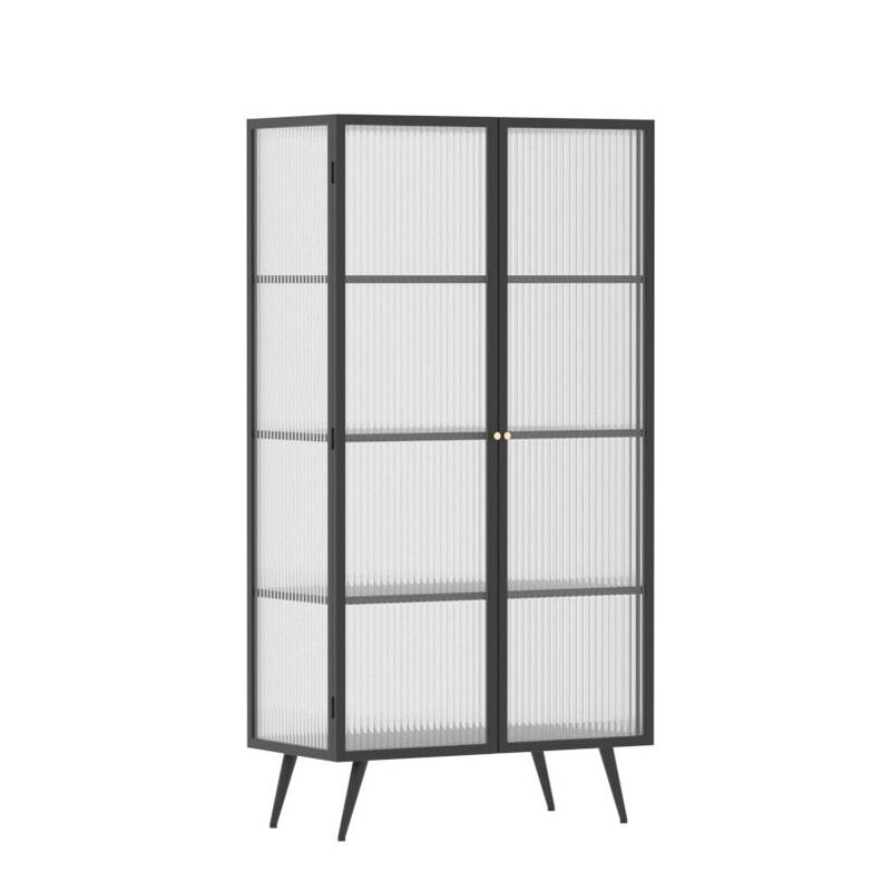 53"H Rectangular Metal Side Board Modern Minimalist Home Sideboard with Door Clearhalo 'buffet_sideboard' 'Buffets & Sideboards' 'furn' 'furn_buffet_sideboard' 'Furniture' 'Kitchen & Dining Furniture' 1200x1200_371638fe-089d-4815-8691-6bcc241cb3dd