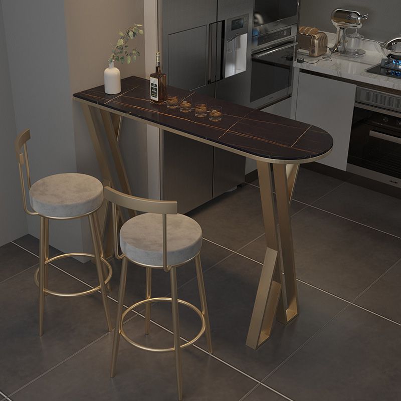 White Glam Style Table Iron and Faux Marble Milk Tea Shop Bar Table Clearhalo 'Bar Furniture' 'Bar Tables' 'bar_tables' 'furn' 'furn_bar_tables' 'Furniture' 'furniture_bar_tables' 'Kitchen & Dining Furniture' 1200x1200_3717a832-a040-4ab5-8f86-6f1aeef7f2d6