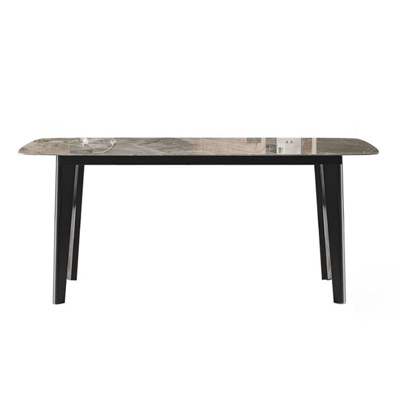 Rectangle Stone Dining table Modern 4 Black Solid Wood Legs Dining Table Clearhalo 'Dining Tables & Seating' 'Dining Tables' 'dining_table' 'furn' 'furn_dining_table' 'Furniture' 'furniture_dining_table' 'Kitchen & Dining Furniture' 'kitchen' 'kitchen_dining_table' 1200x1200_37191b00-faa7-46f0-8853-981751ccb0cf