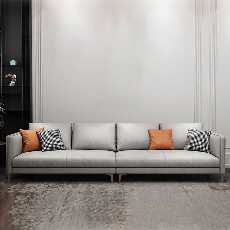 Living Room Contemporary Light-grey Standard Recessed Arm Seating Clearhalo 'furn' 'furn_sofas' 'Furniture' 'furniture_sofas' 'kitchen' 'kitchen_sofas' 'Living Room Furniture' 'Sofa' 'sofas' 1200x1200_371c3614-f74f-4021-b053-21763fb89475