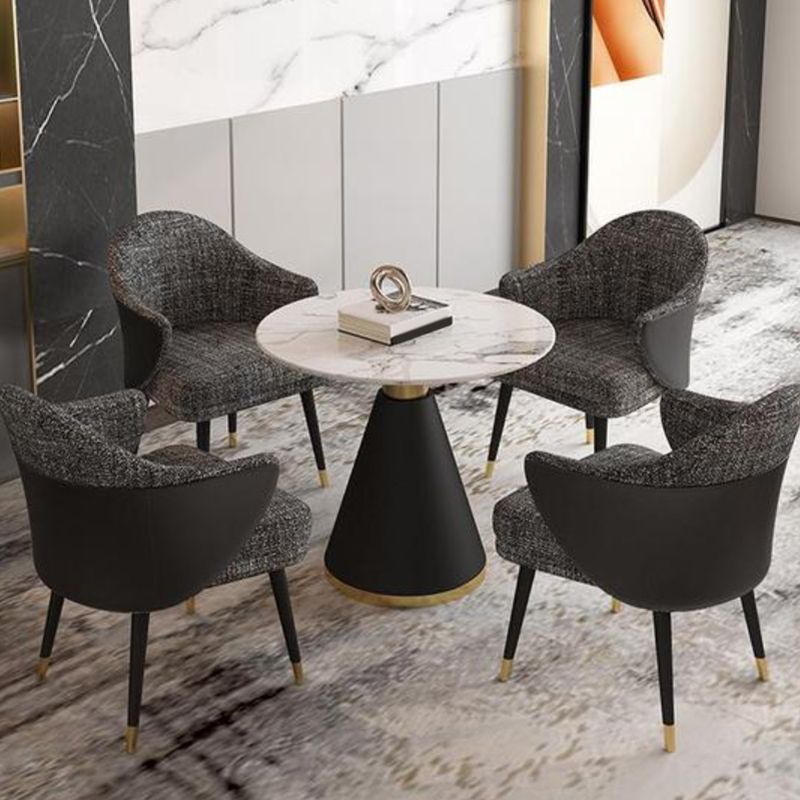 Ronde eetset met fauteuils 1/2/5 stuks stenen dinettetafelset voor keuken