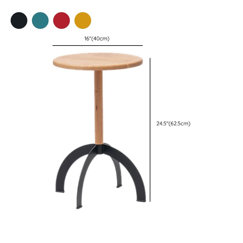 Industrial Solid Wood Round Sofa Side Accent Table with Metal Base Clearhalo 'Coffee & Accent Tables' 'End & Side Tables' 'end_side_tables' 'furn' 'furn_end_side_tables' 'Furniture' 'Living Room Furniture' 1200x1200_371ef392-98d8-4c81-ae7e-10976d86163e
