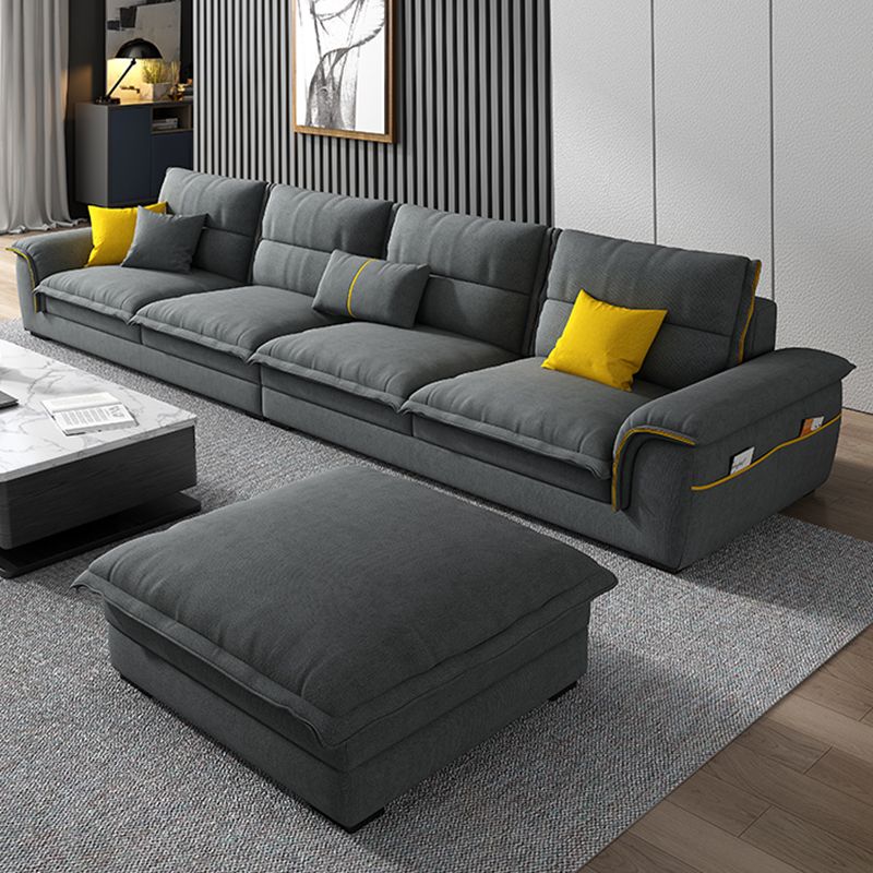 Flared Arm Möbel Abschnitte dunkelgraues Sofa -Abschnitt mit Kissen