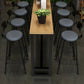 Industrial Bar Dining Table Rectangle Bar Solid Wood Table in Brown