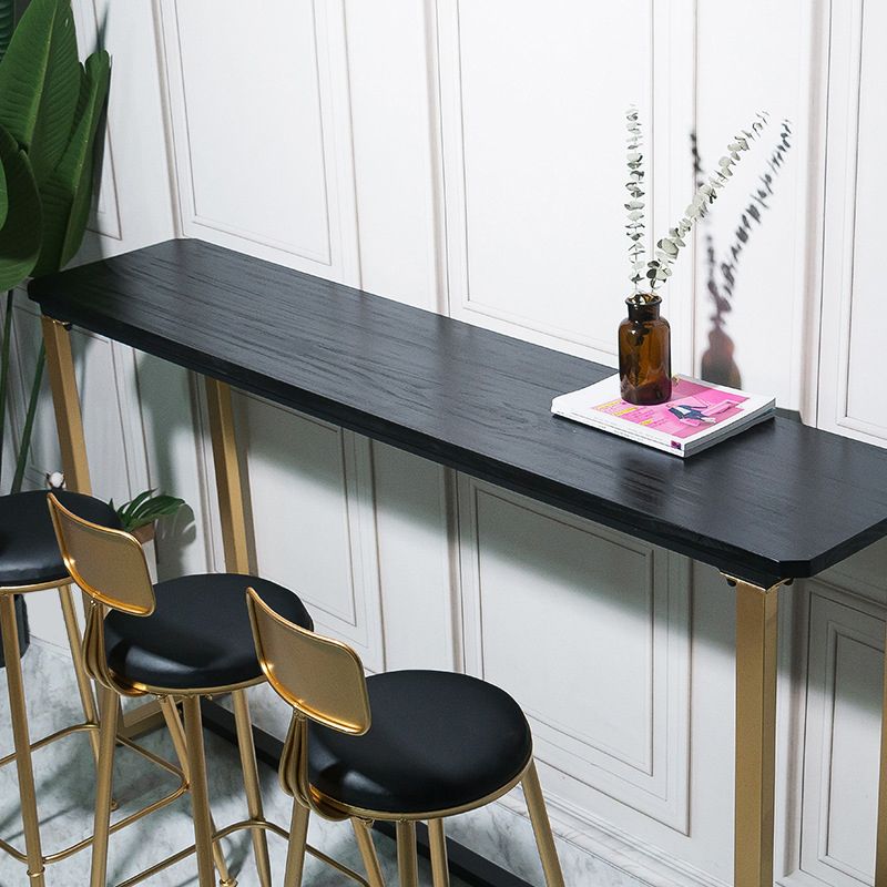 Glam Style Wooden Bar Counter Table Rectangle Bar Counter Table with Metal Legs Clearhalo 'Bar Furniture' 'Bar Tables' 'bar_tables' 'furn' 'furn_bar_tables' 'Furniture' 'Kitchen & Dining Furniture' 1200x1200_37207e5b-c802-4e64-8312-df2a95adbe97